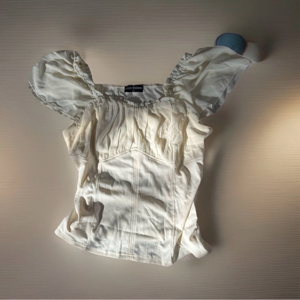 Amazon Cream Ruffled Blouse